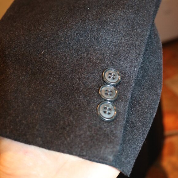 Ron Chereskin Cashmere Blend Italy Size 46 Gray Long Coat Men Formal - Picture 10 of 15